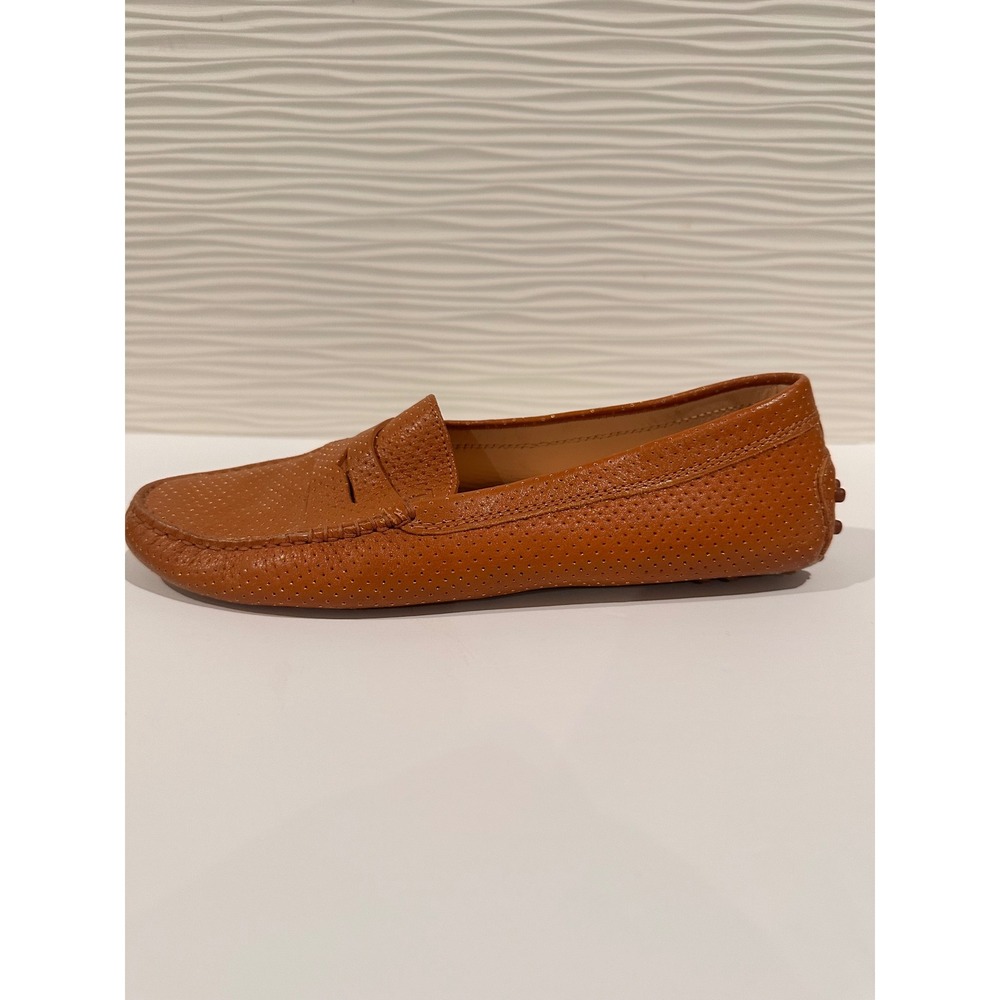 Tod's Gommino Driving Loafers Women 39 Tan Pebbled Leather Good Made in Italy